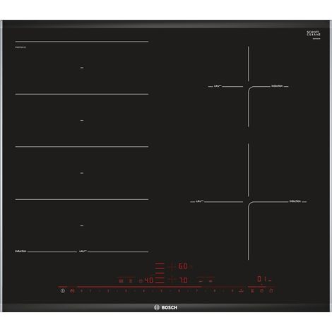 Bosch PXE675DC1E. Colore del prodotto: Nero, Posizionamento dell'apparecchio: Da incasso, Dimensione della larghezza del piano cottura: 60 cm. Tipo di controllo: Touch, Posizione di controllo: Fron... (1/4)