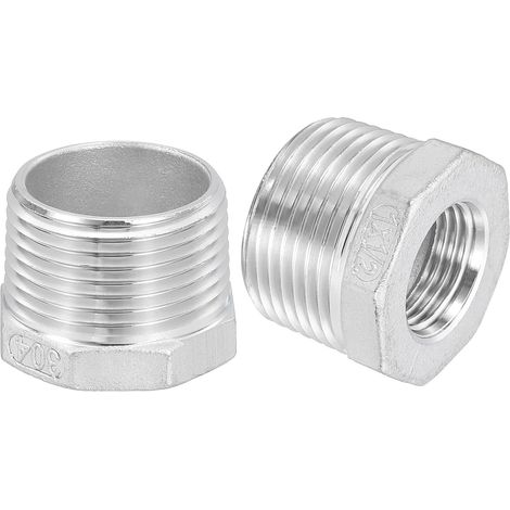 5Pcs 3/4" Mâle à 1/4" Femelle NPT 304 Acier Inoxydable Réducteur Hex Bushing, Adapter Raccord pour systèmes industriels, pétrole/gaz, eau, HVAC et plomberie - 1" Male to 1/2" Female (1/5)