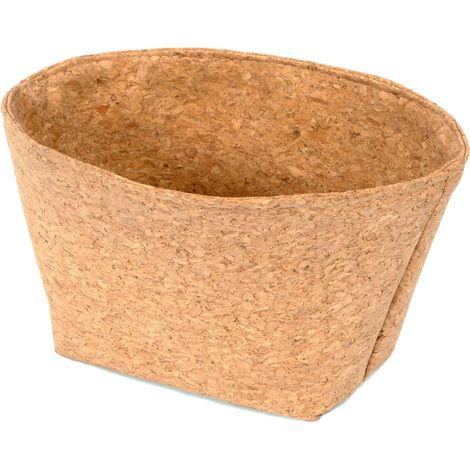 Panier de rangement souple en liège Cork - COMPACTOR - 20 x x H.13 CM - Marron clair (1/5)