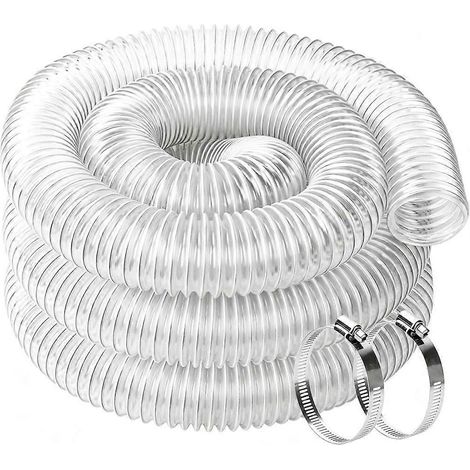 Tuyau d'aspiration de poussière en PVC de 6,35 cm x 3 mrésistant aux perforationsflexible et transparentpour systèmes d'aspiration de poussière (1/5)