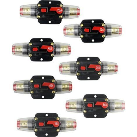 Porte-Fusible 60A Auto Étanche Noir, Reset Pour Audio (1/2)