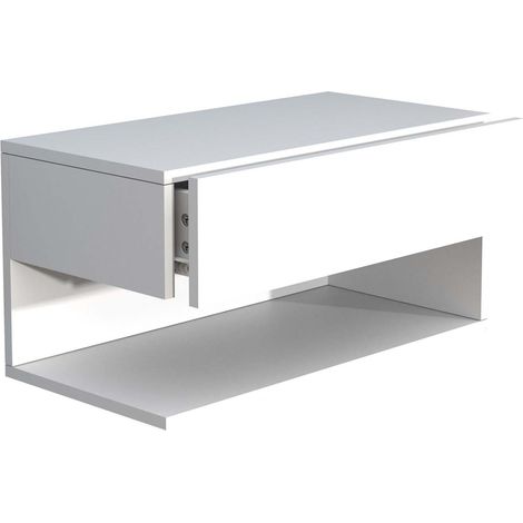 Table de chevet suspendue murale en bois Usal XL 60cm 30x60x32 - VCM (1/5)