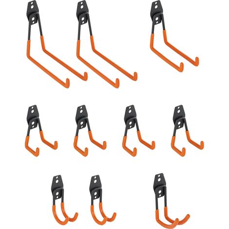 Gerätehaken / Werkzeughalter aus Edelstahl, PVC-beschichtet – 15 kg – 142 x 105 x 38 mm