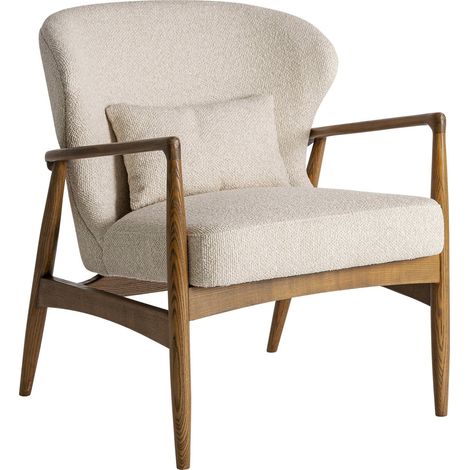 Fauteuil contemporain beige effet marbré confort en polyester - Beige effet marbré (1/5)