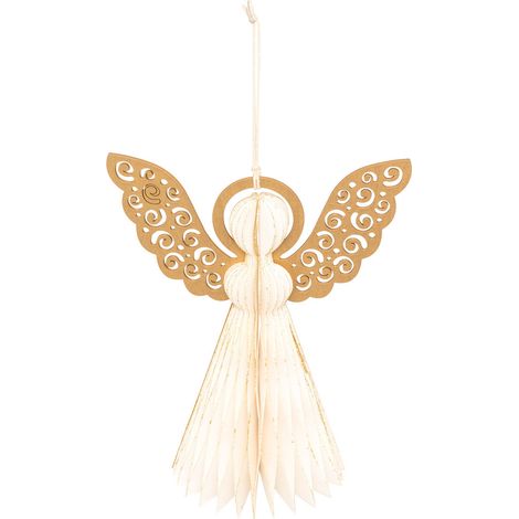 Suspension de Noël Ange doré H 20 cm - Feeric Christmas (1/3)