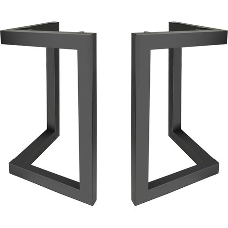 Pied de Table Industriel Pied Meuble en Metal Scandinave 2pcs DIY pour Table Chaise Blanc avec Vis + Protège Pieds (1/5)