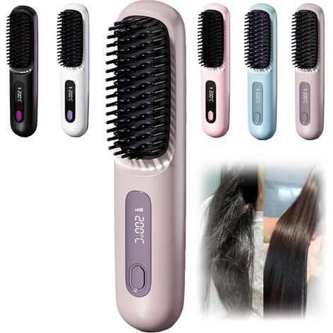 Brosse soufflante sans fil pour cheveux courts – Chauffage rapide 20s – 3 niveaux de température – Ions négatifs pour cheveux brillants (1/5)