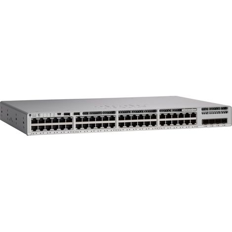 Switch di Rete Cisco Catalyst C9200L non gestito, 48 porte PoE+ e 4 porte Gigabit Ethernet, livello 3, con funzionalità full duplex (modello C9200L-48P-4G-A)