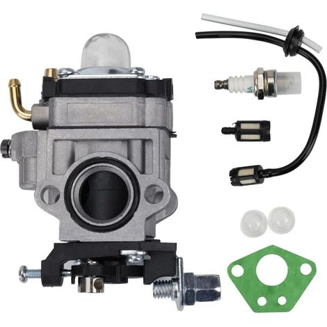 Carburatore compatibile con motori per tosaerba da 52cc, 49cc, 43cc e 40cc, kit carburatore GX35 con guarnizione, tubo flessibile, candela e filtro carburante. (1/4)