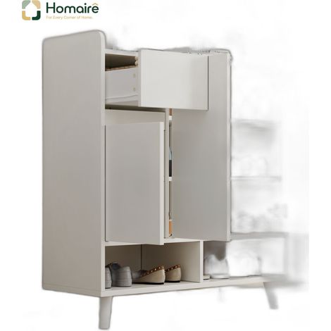 Flur- Garderobenschrank weiß aus Polyester 90 x 35 x 99 cm HOMAIRE (1/5)