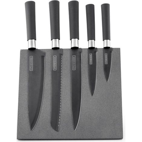 Ensemble de 5 couteaux sur support magnétique Kitchencook SLATE (1/5)