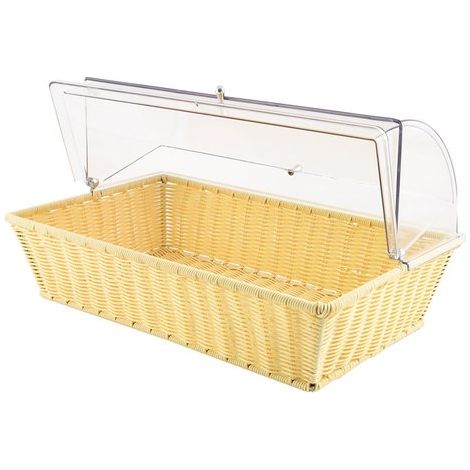 PINTINOX PNT275760 Cesta Pane Rettangolare con Cupola Trasparente Materiale Plastica Policarbonato Colore Paglia