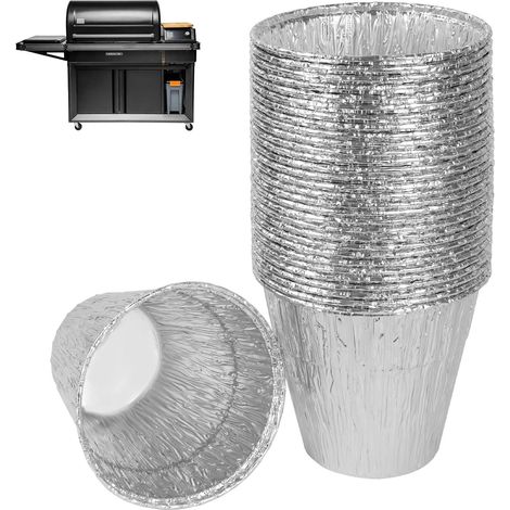 Lot de 30 Doublure Seau À Graisse 15,2x16cm Matériau Résistant Pour Traeger Timberline Ironwood Barbecue (1/5)
