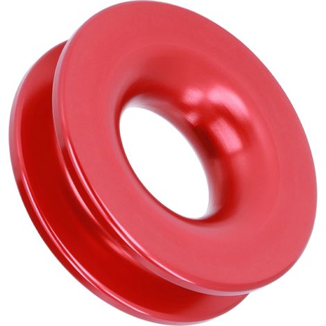 Poulie à câble pour treuil, récupération 4x4, anneau en alliage d'aluminium, couleur rouge, pour ATV UTV camion bateau, avec élingue et manille. (1/5)