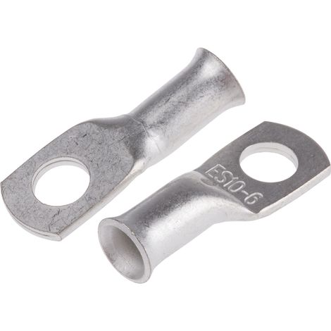 Cosses à œillet RS PRO, Non-isolé, 10mm², 6mm, 11mm