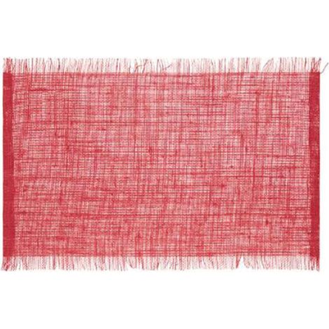 Set de Table en Jute "Frange" 30x45cm Rouge