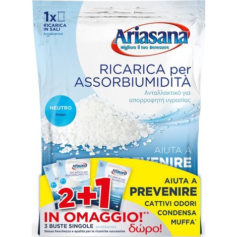 Ricarica Inodore per Assorbiumidità Ariasana (2+1 Omaggio) 450 Gr. 8.00