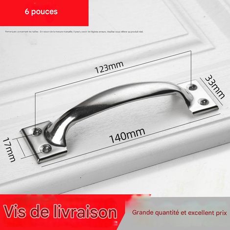 Acier inoxydable + Plusieurs tailles disponibles, montage en surface pour une installation facile,10 vis de fixation incluses - Argent 15 cm (1/5)