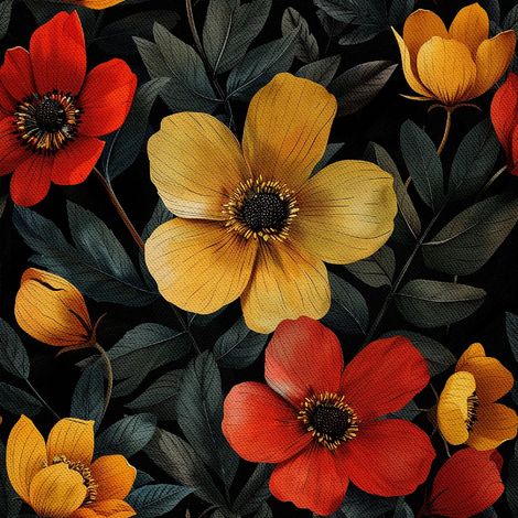 Tela Oxford para decoración de exteriores - Motivo de flores I DX5544 (1/5)