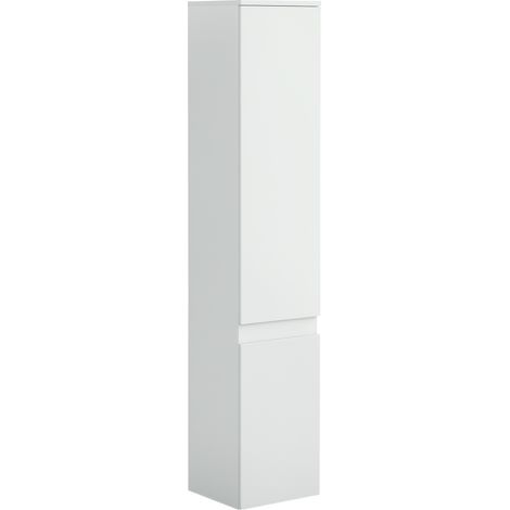 Weißes Badezimmer-Säulenregal, 2 Türen und 3 verstellbare Einlegeböden, modernes Design, 30 x 28 x 152,5 cm