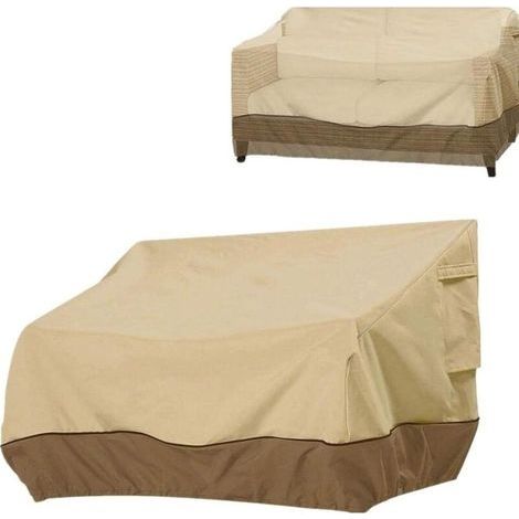 Housse de Protection pour Banc, Housse Banc Jardin Tissu Oxford Imperméable, Housse de Banc Exterieur Anti UV et Vent Housse de Protection pour Canapé——Marron 210D: 193×83×84cm (1/4)
