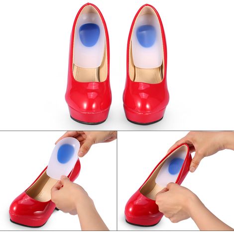 paire de semelles de talonnettes en silicone avec coussinet anti-chocs (M) (1/5)