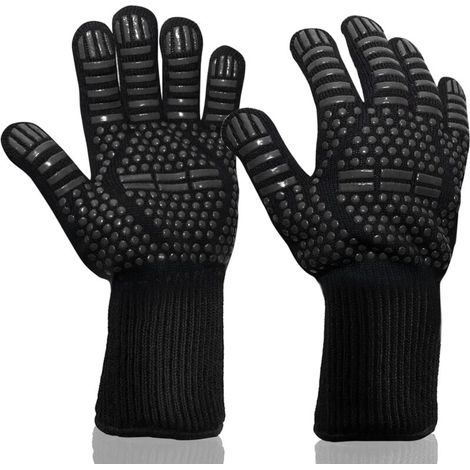 Oven Gloves, Cut-Proof Grilling Gloves, Non-Slip Silicone Grilling Gloves, Safety Kitchen Gloves for Men MUMU (1/4)