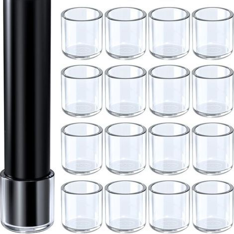 Lot de 16 embouts de protection pour pieds de chaise - En silicone - Ronds - Diamètre : 16 mm (1/5)