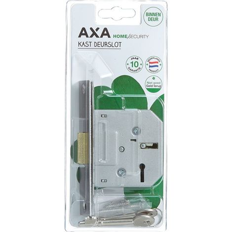 AXA Schrankschloss - Modell 711540 - Schrankschloss mit Schlüsseln - Frontplatte aus Edelstahl - Inkl. Schließblech und Befestigungsmaterial