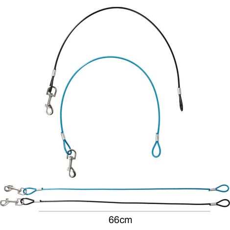 Laisse de dressage pour chien en acier inoxydable, câble anti-morsure résistant, corde de marche en métal haute résistance pour chiens de grande et moyenne taille, accessoires de promenade 66cm