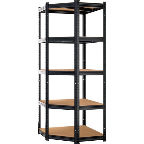 Estantería negra resistente, 180 x 70 x 40 cm, capacidad de 875 kg (1/5)