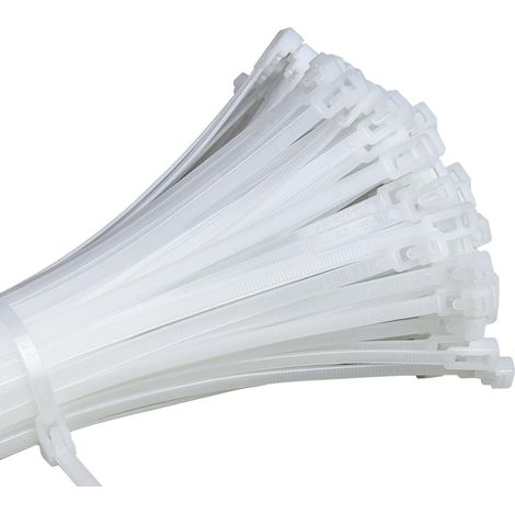 100 pcs Collier de Serrage Plastique 200 x 4,8 mm, Serre Cable Blanc Réutilisables Résistants aux UV Pour Cable Management, Bricolage, Jardinage, Atelier, Maison (1/5)