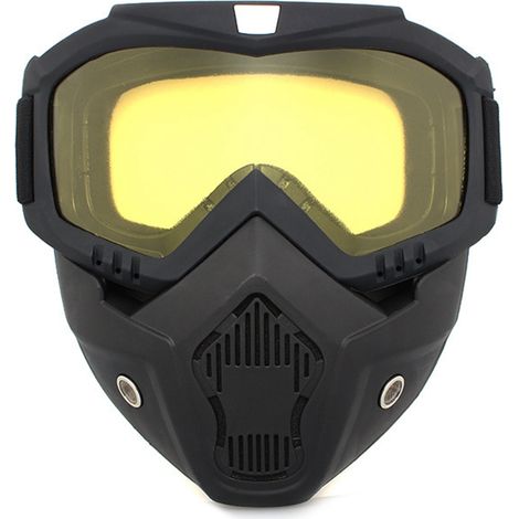 Lunettes de protection moto avec visière pare-vent, écran jaune, casque intégré pour conduite extérieure (1/5)