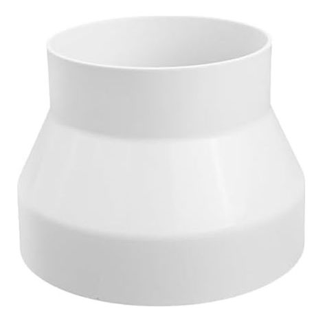 Adaptateur réducteur de ventilateur de conduit fabriqué en ABS épais pour intégration avec hotte aspirante pour conduits, hottes en ligne, aérations de sèche-linge et systèmes d'air (150-110) (1/4)