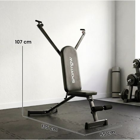 Banco de musculación plegable con extensión de piernas, respaldo de 3 posiciones, carga de 300 kg (1/4)