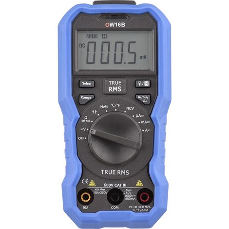 Multimètre numérique Bluetooth OWON OW16B 5 999 points, True RMS, testeur à plage automatique avec rétroéclairage, NCV, température, tension, courant, capacité, résistance, fréquence, diode et continu (1/5)