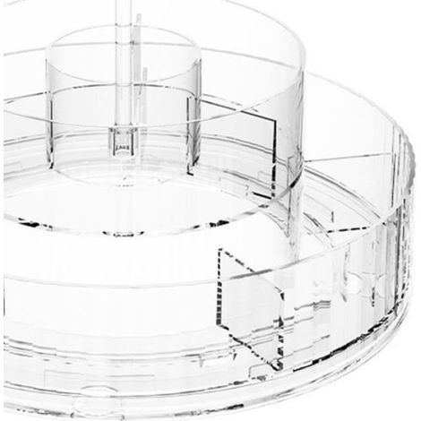 Organisateur Maquillage Rotatif - 360 Degres - Vitrine Cosmetique Multi-Compartiments - PET - 1 Piece (1/4)