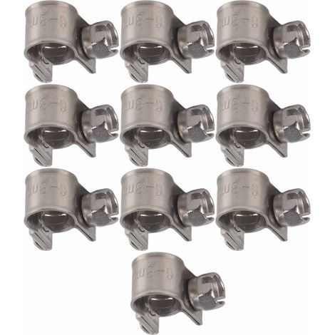 10 Stück Mini-Kraftstoffleitungsschlauchklemmen aus Edelstahl, 6 mm–20 mm (optionale Größe) (1/5)