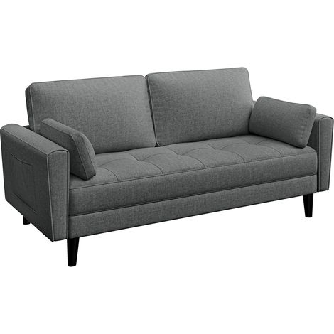 Homevive Sofá de 2 Plazas Relax Tapizada de Tela para Sala de Estar Dormitorio Sofá con Almohadilla 74 ×170 cm MAX Capidad 300 KG Gris Oscuro/Tela (1/5)