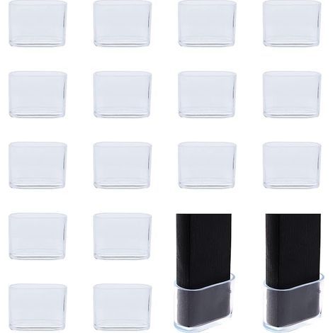 Juego de 16 protectores ovalados transparentes para patas de sillas, para evitar arañazos y ruidos, para el hogar, patio, jardín, oficina, transparentes, 16x34 mm (1/3)