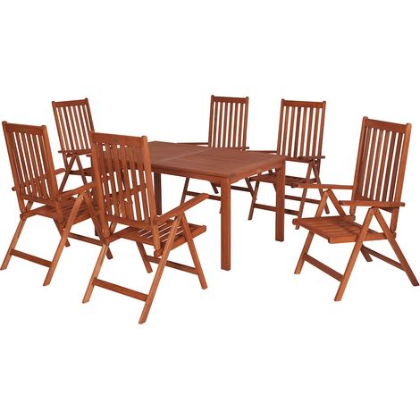 Vitoria Set 7tlg Eucalyptus Tisch 150 x 90 cm
