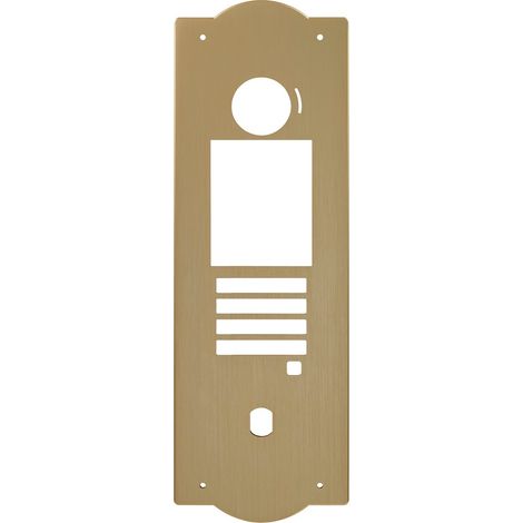 Façade aluminium chapeau de gendarme anodisé champagne pour platine GTDMBLVN - AIPHONE 200292 (1/2)
