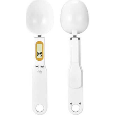 Balance de cuillère numérique pour aliments de cuisine Haute précision petite échelle avec fonction tare Peser et mesurer 1,1 lb / 500 g (0,1 g) d'échelle de milligrammes, blanc