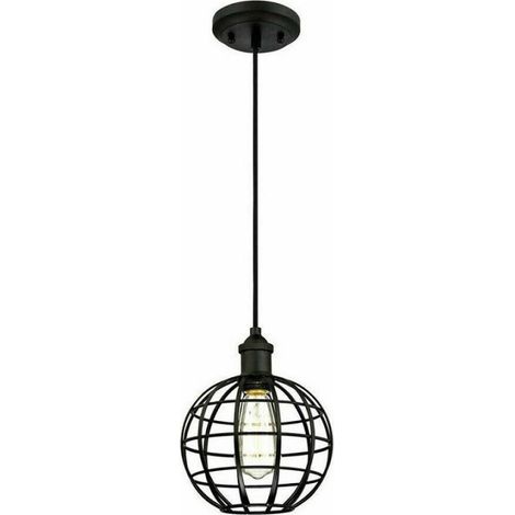 Lustre Cage Métal Industriel Retro E27 Pendentif Vintage Ty004 (1/5)