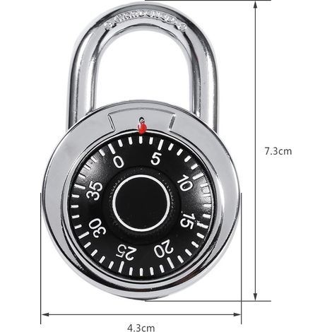 Zahlenschloss, wasserdichter Zahlenschlossring aus Metall und verzinktem Stahl für Schulen, Werkzeugkästen, Schränke und Spinde (1/3)