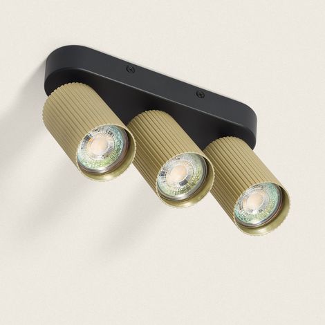 Aplique de Techo Aluminio Aritz 3 Foco Dorado