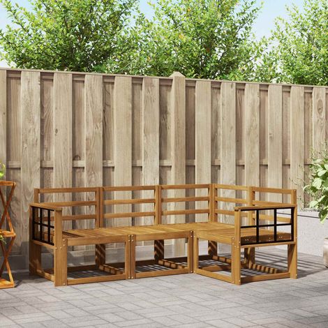 Outdoor-Sofagarnitur 4 pcs Natur Massivholz Akazie (1/5)