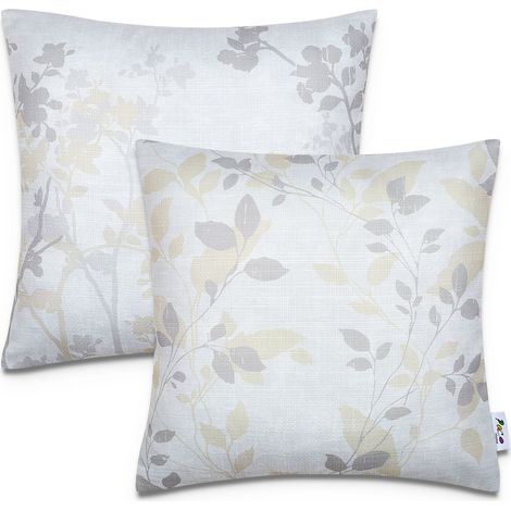 Paco Home Juego 2 Fundas Cojín 45x45 Decorativo Rayas Interior Exterior Decoración 2pcs-Set, Antracite Grigio