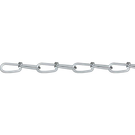 Dörner + Helmer Universal Knotenkette verzinkt für vielseitigen Einsatz 30m lang, Galvanisierte Stahlkette mit unverschweißten Kettengliedern Ø 1,6 mm