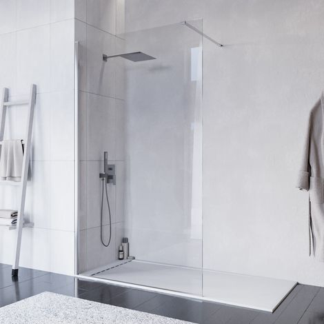 Doccia walk-in 130 cm h200 vetro 8mm anticalcare trasparente iside, misura 130 (1/3)